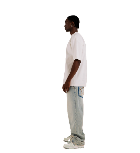 Camiseta Line White Blanco - Vista lateral