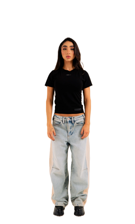 Crop Top Signature Baby Negro - Vista frontal