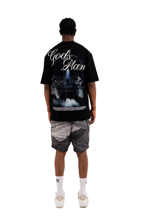 Camiseta Gods Plan Negro - Vista posterior