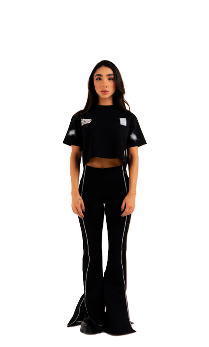 Crop Top Ghost Negro - Vista frontal
