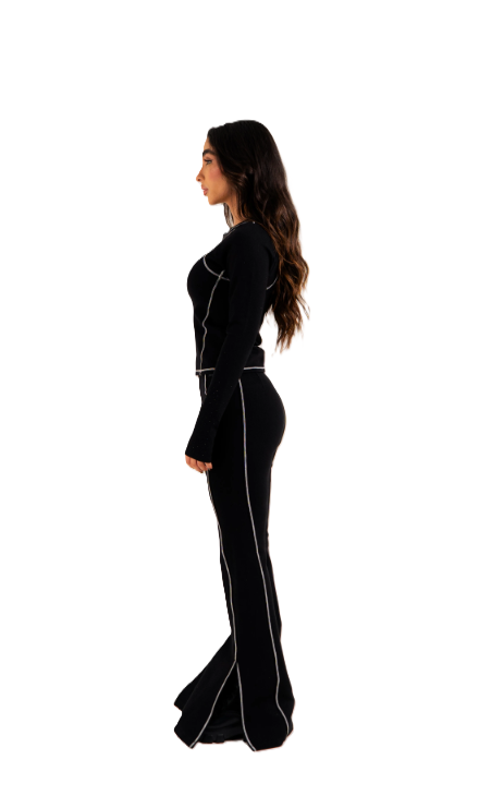 Buzo Shiny Negro - Vista lateral
